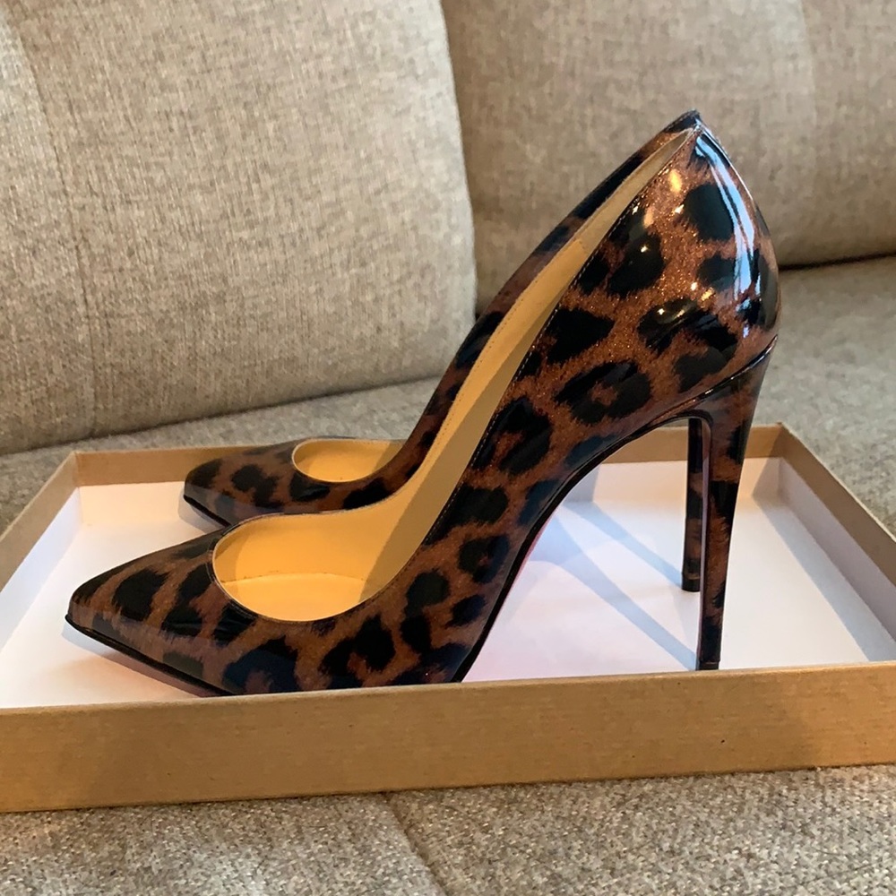 Louboutin Patent Leopard Pigalle Follies